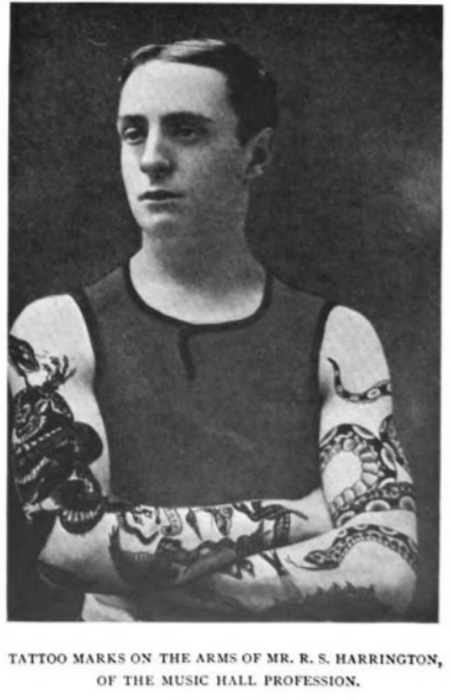 R.S. Harrington tatoué par Tom Riley. The English Illustrated. 1903